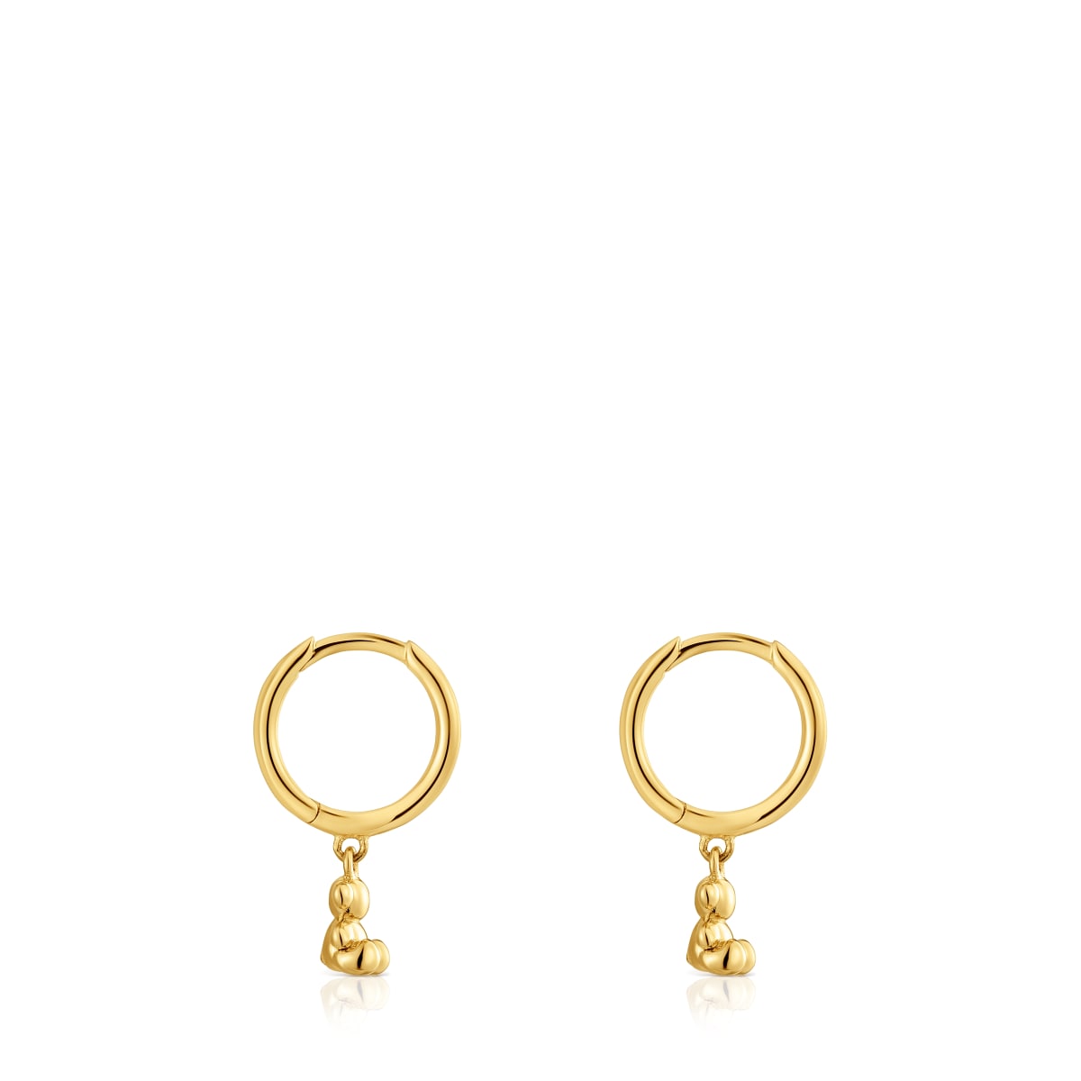 Pendientes aro de oro y detalle oso Bold Bear