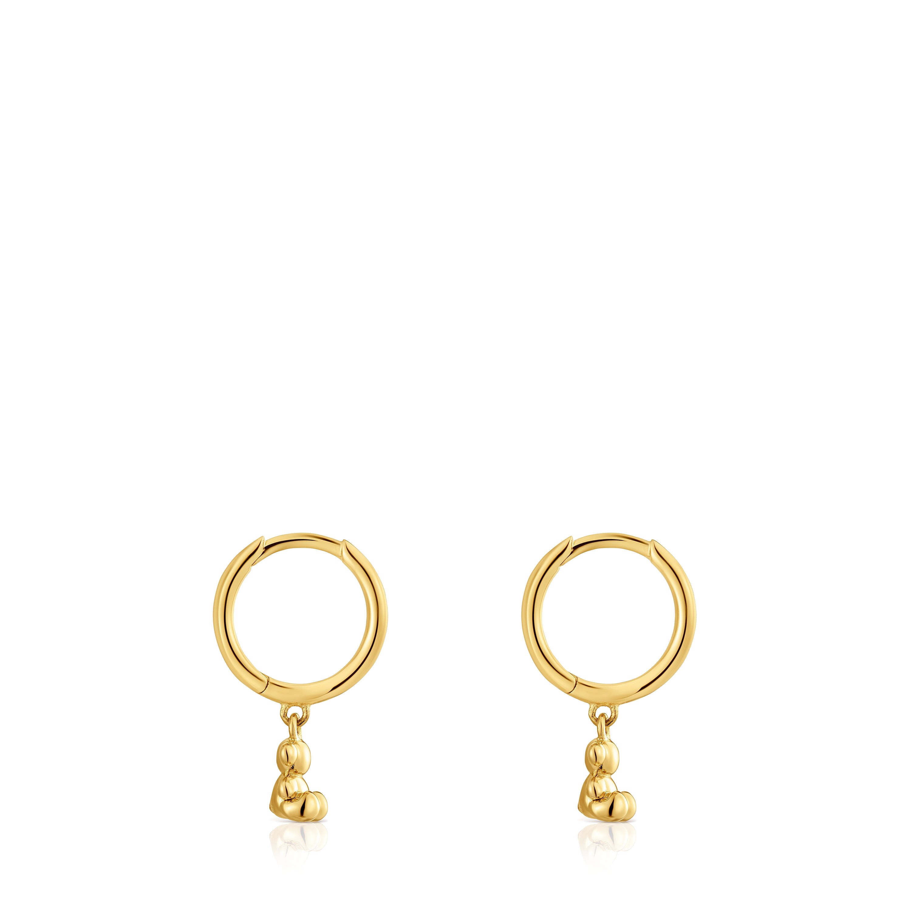Bold Bear Gold and bear charm Hoop earrings