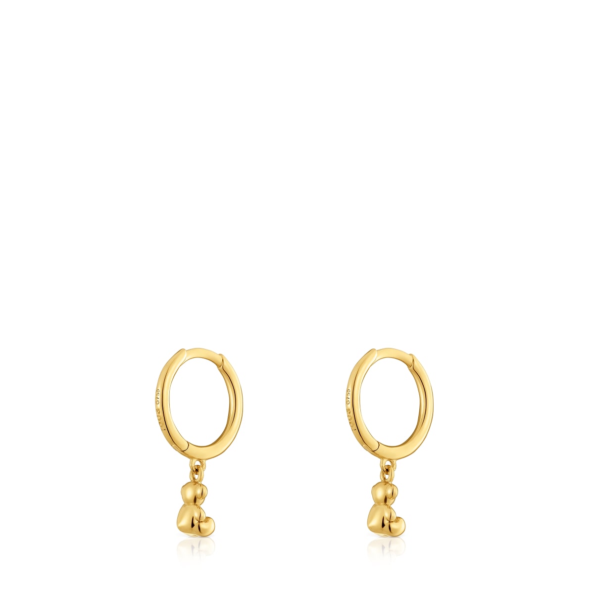 Pendientes aro de oro y detalle oso Bold Bear
