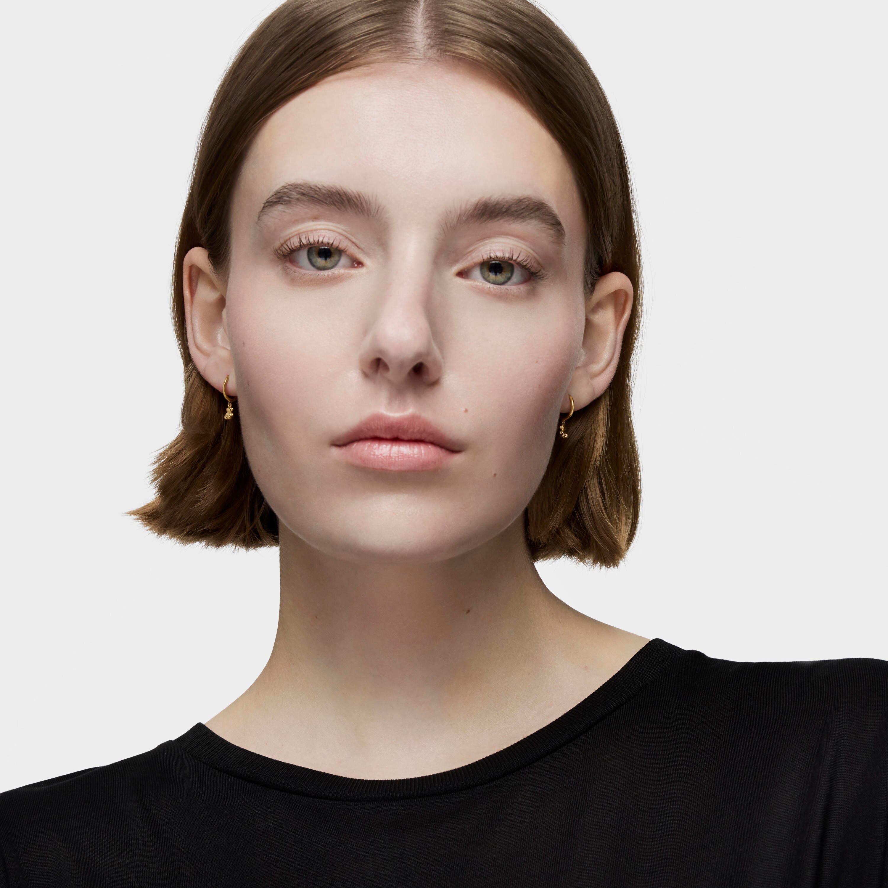 Bold Bear Gold and bear charm Hoop earrings