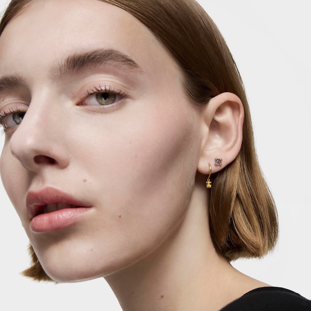 Bold Bear Gold and bear charm Hoop earrings image number 4