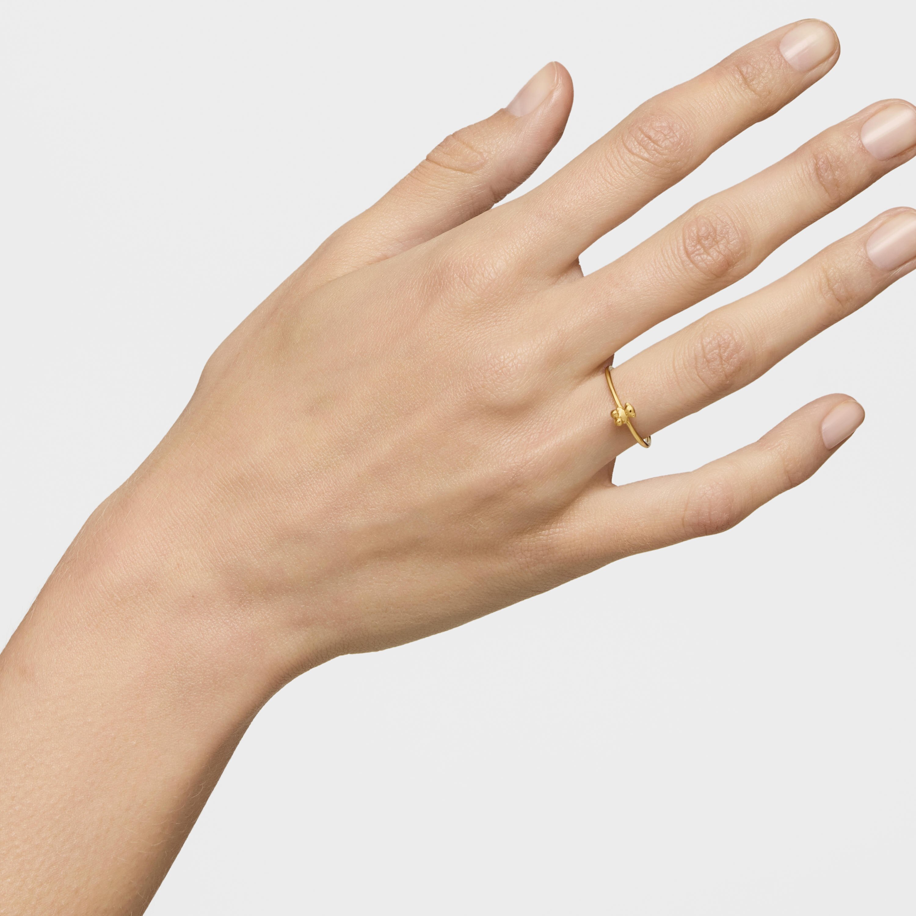 Bold bear 18K solid gold and charm Ring