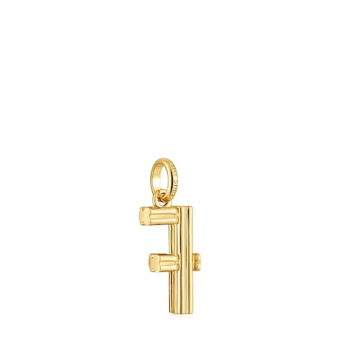 Medium 18kt gold plating over silver letter F Pendant TOUS Alphabet