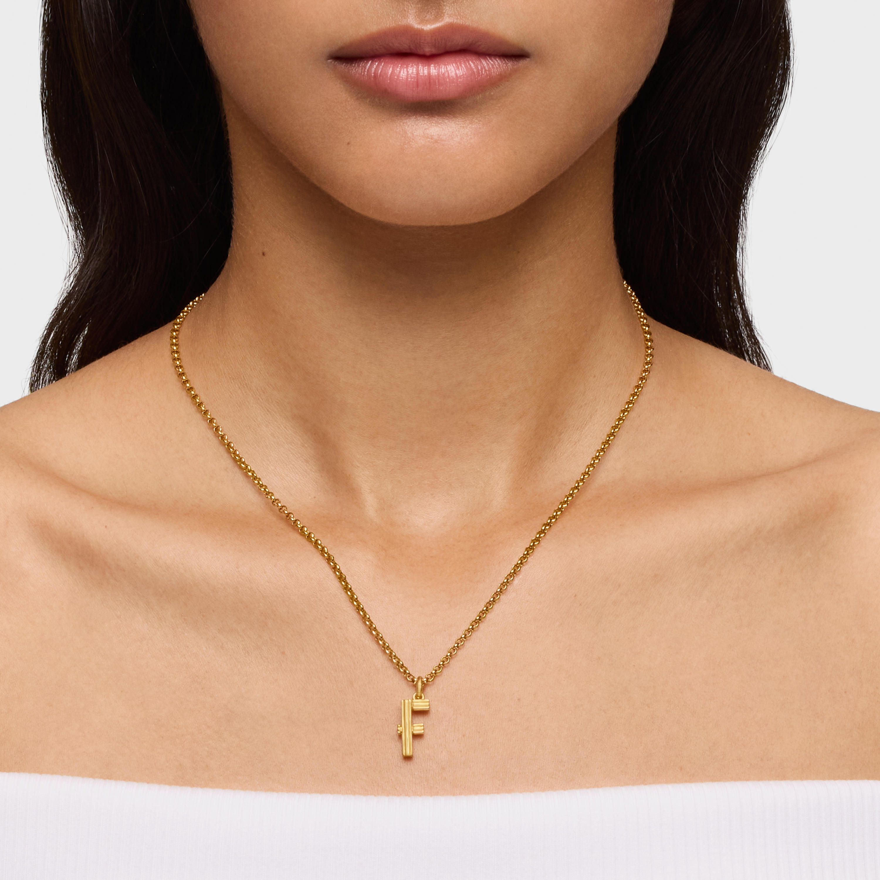 Medium 18K gold vermeil letter F Pendant TOUS Alphabet