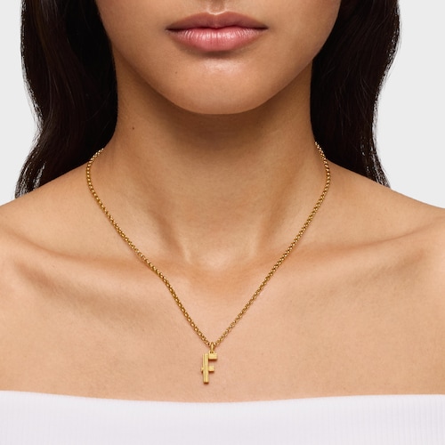 Medium 18kt gold plating over silver letter F Pendant TOUS Alphabet