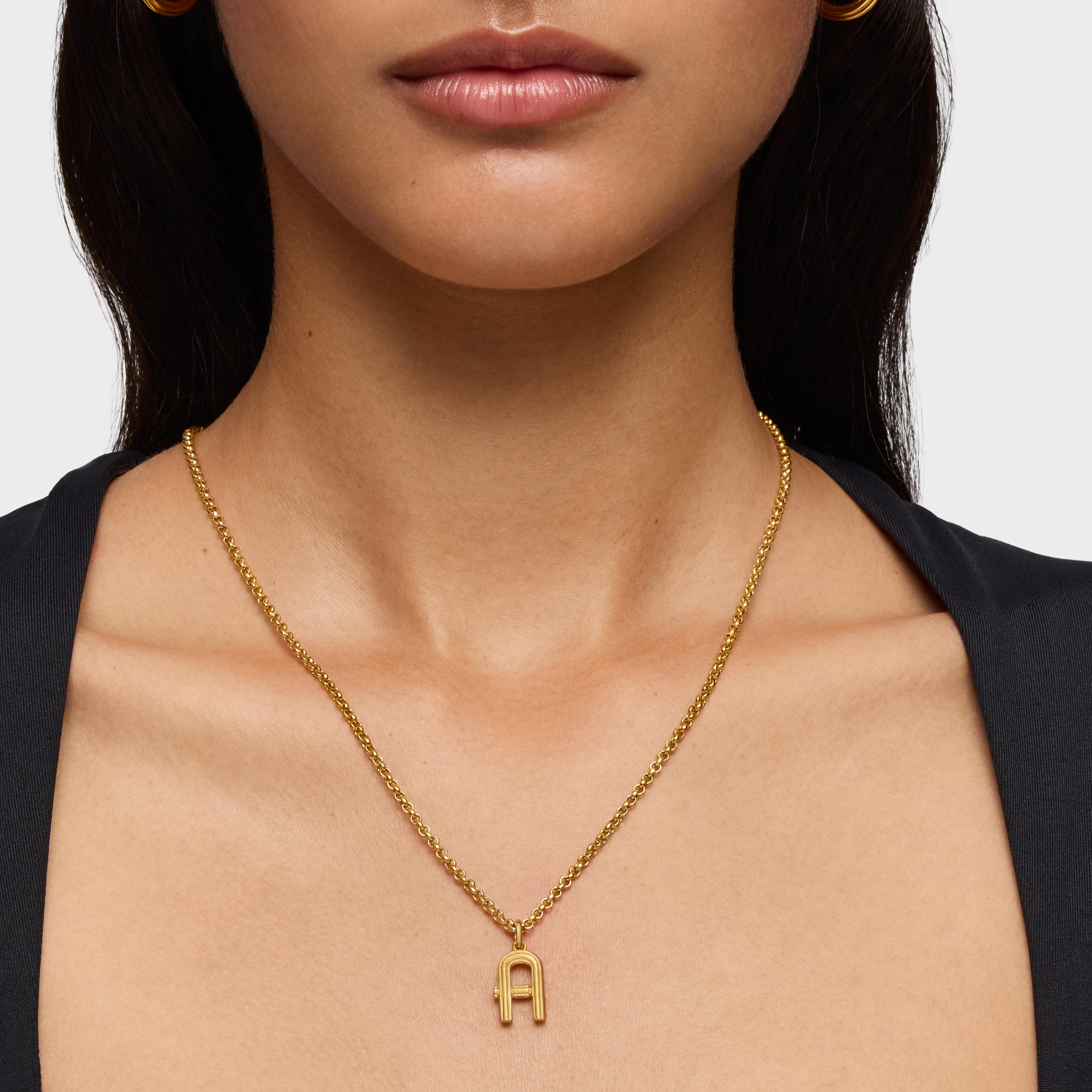 Medium 18kt gold plating over silver letter A Pendant TOUS Alphabet