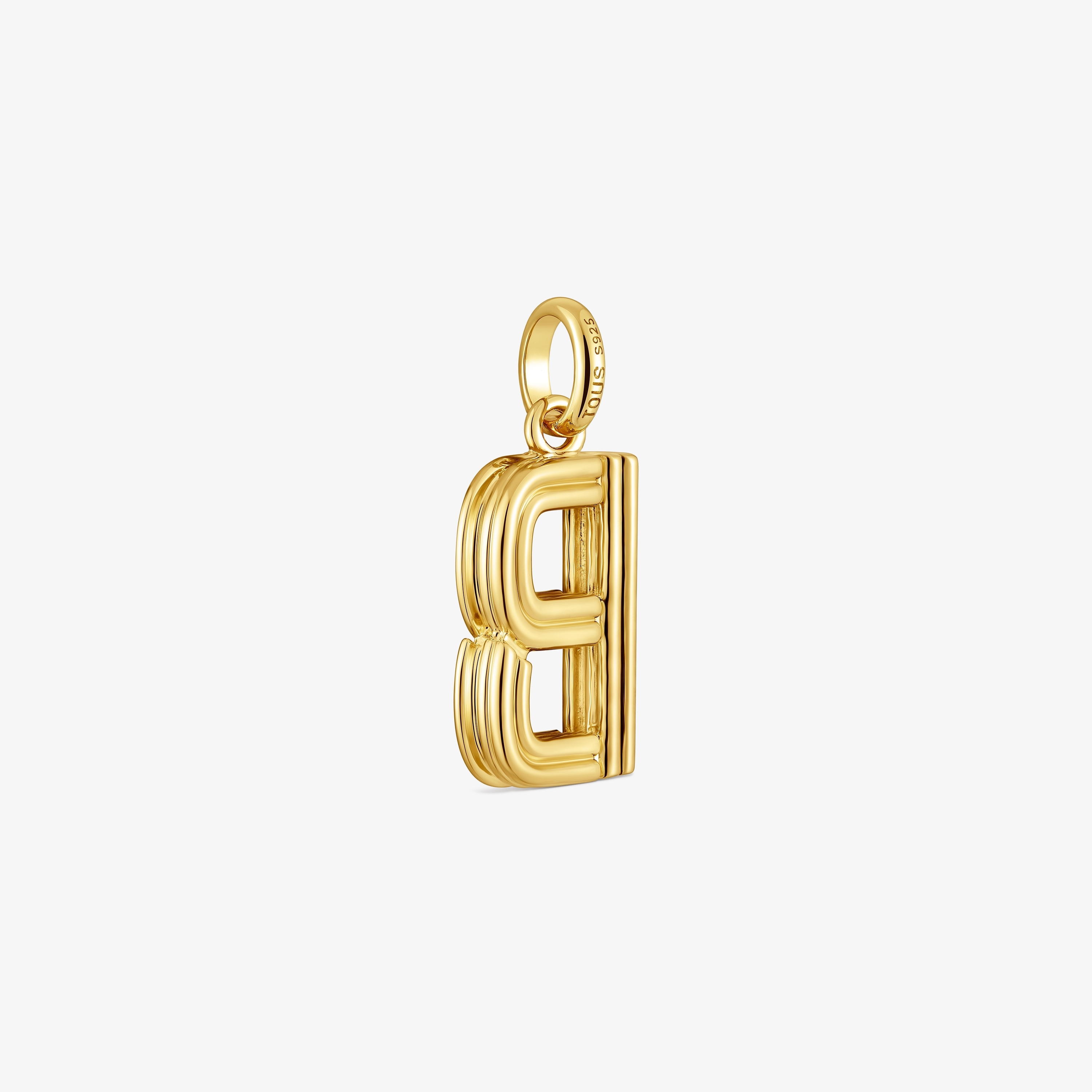 Medium 18K gold vermeil letter B Pendant TOUS Alphabet