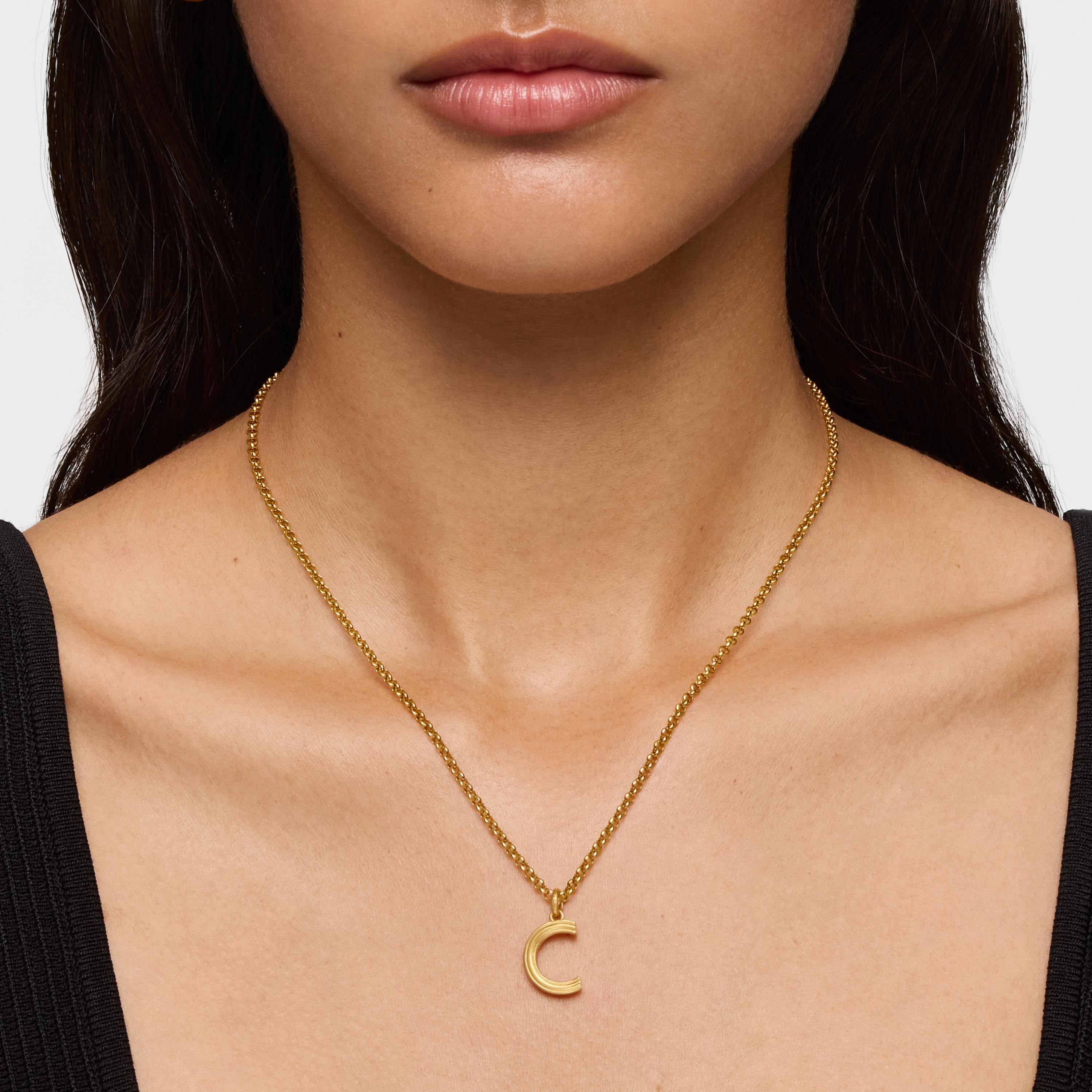 Medium 18kt gold plating over silver letter C Pendant TOUS Alphabet