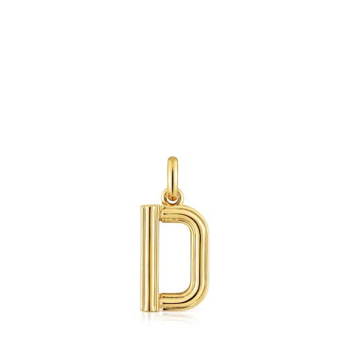 Medium 18kt gold plating over silver letter D Pendant TOUS Alphabet