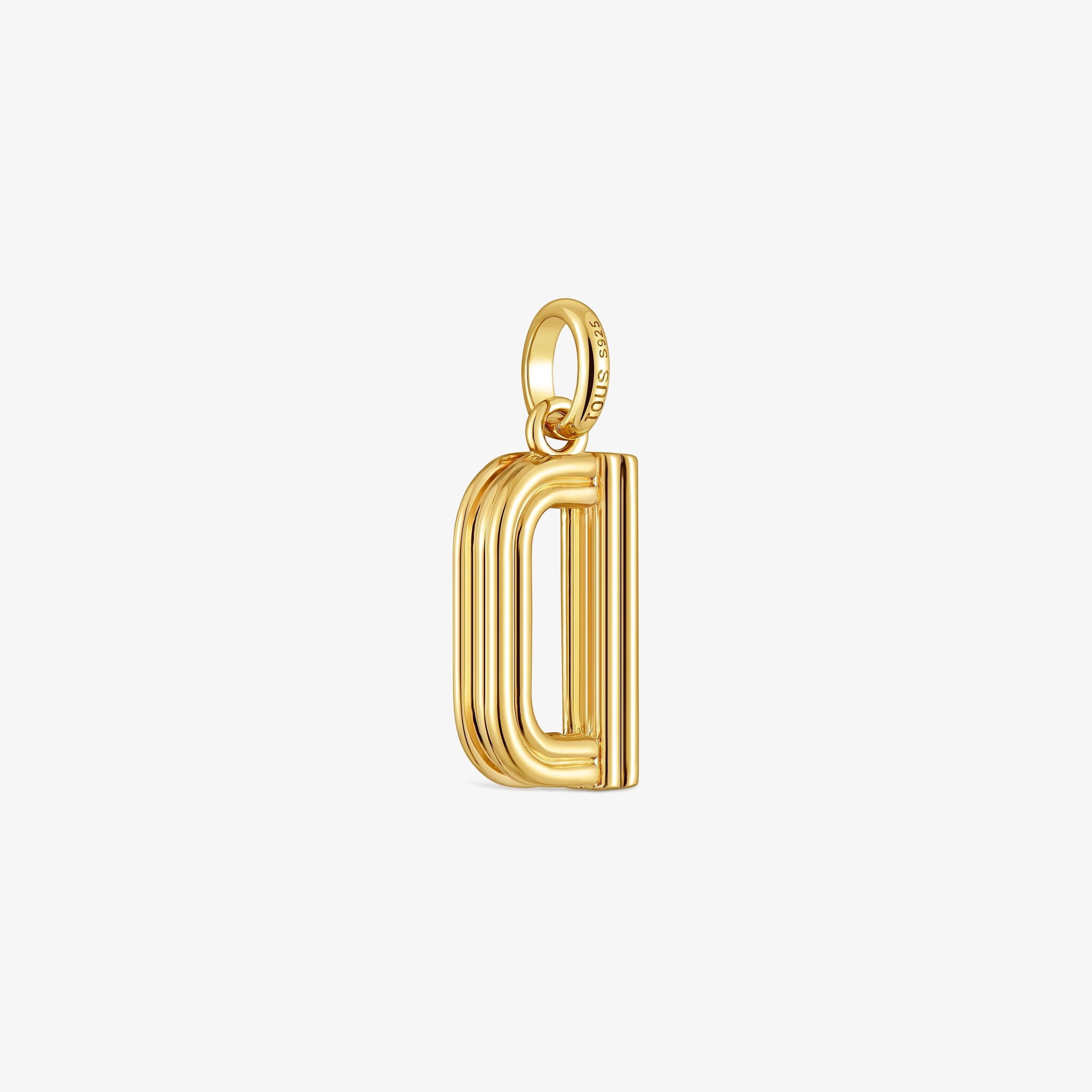 Medium 18K gold vermeil letter D Pendant TOUS Alphabet