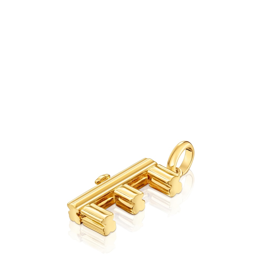 Medium 18kt gold plating over silver letter E Pendant TOUS Alphabet image number 3
