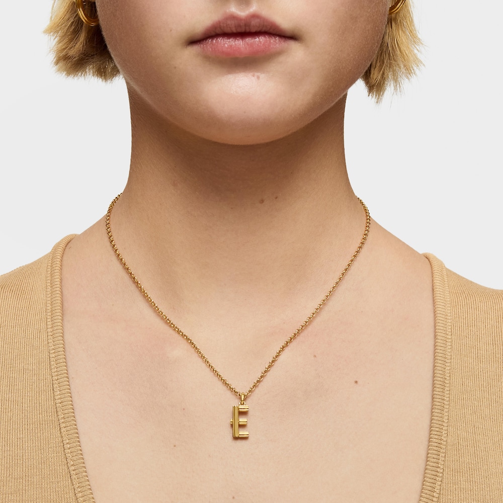 Medium 18kt gold plating over silver letter E Pendant TOUS Alphabet image number 6