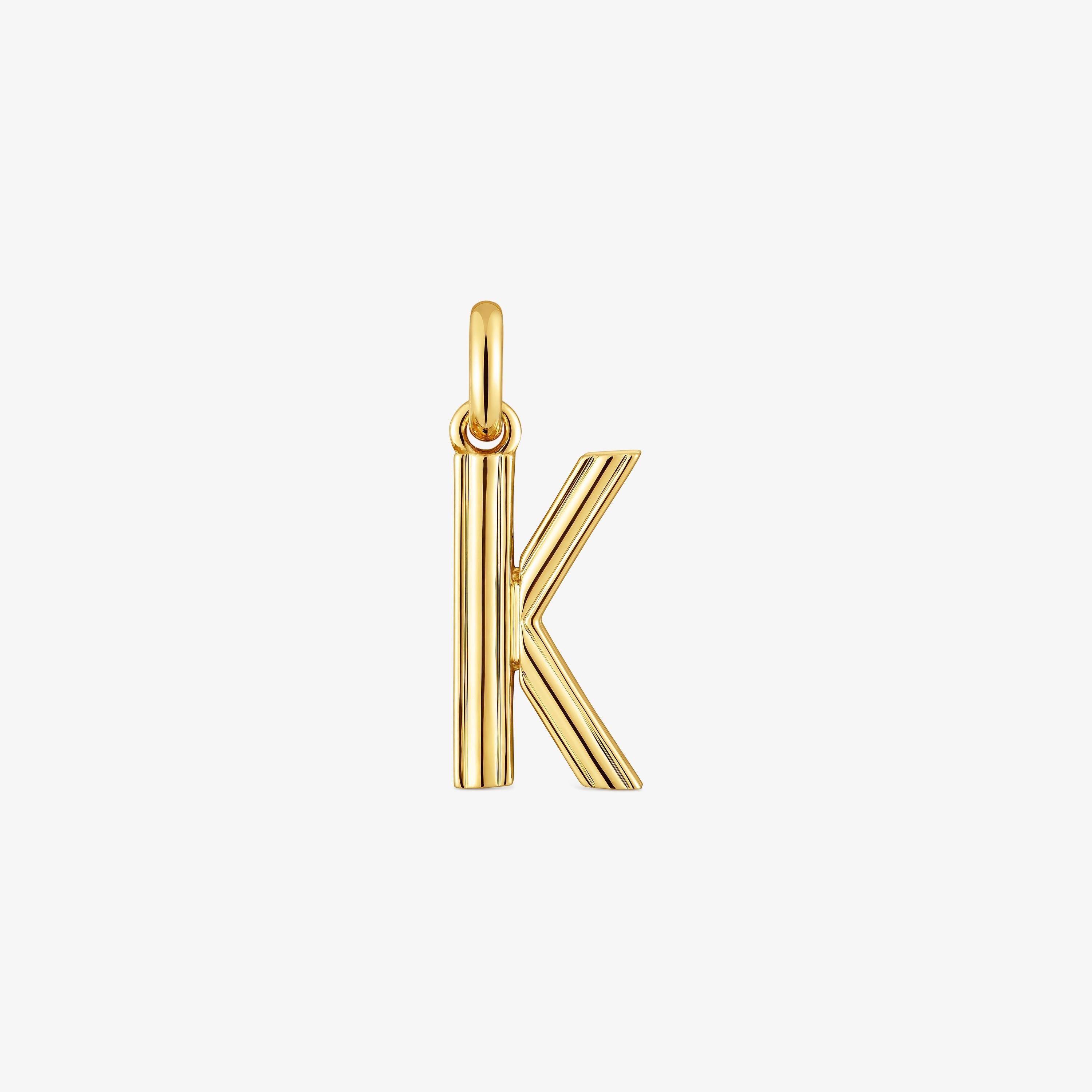 Medium 18K gold vermeil letter K Pendant TOUS Alphabet