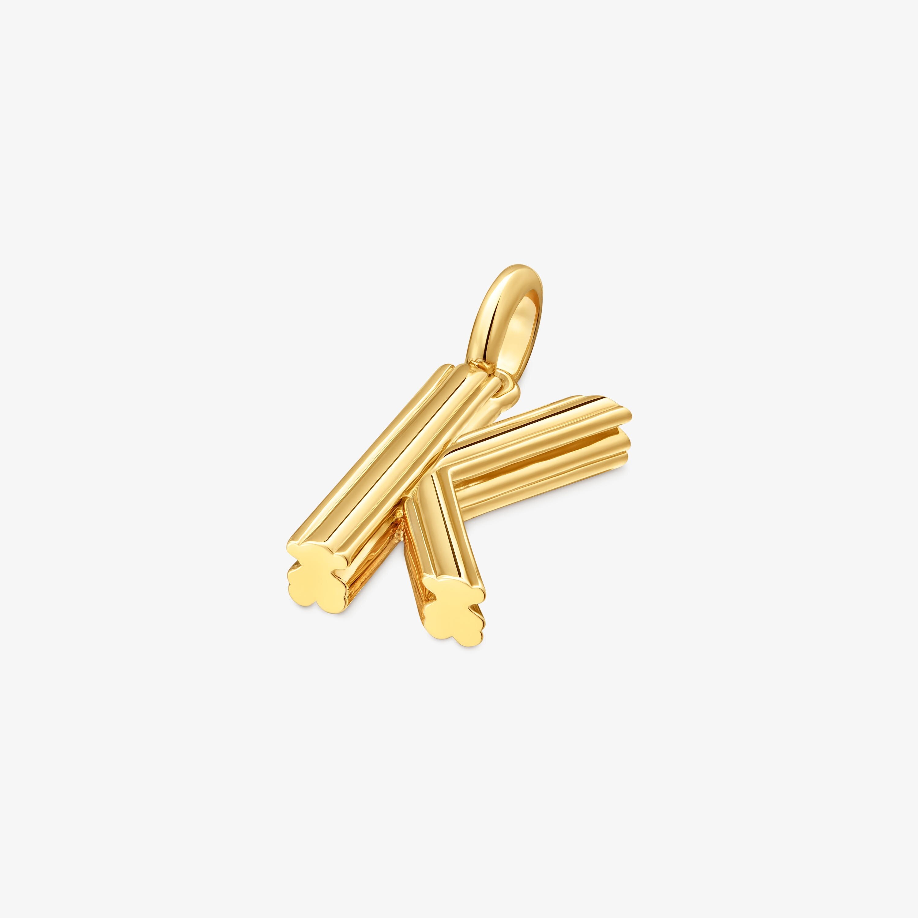 Medium 18K gold vermeil letter K Pendant TOUS Alphabet