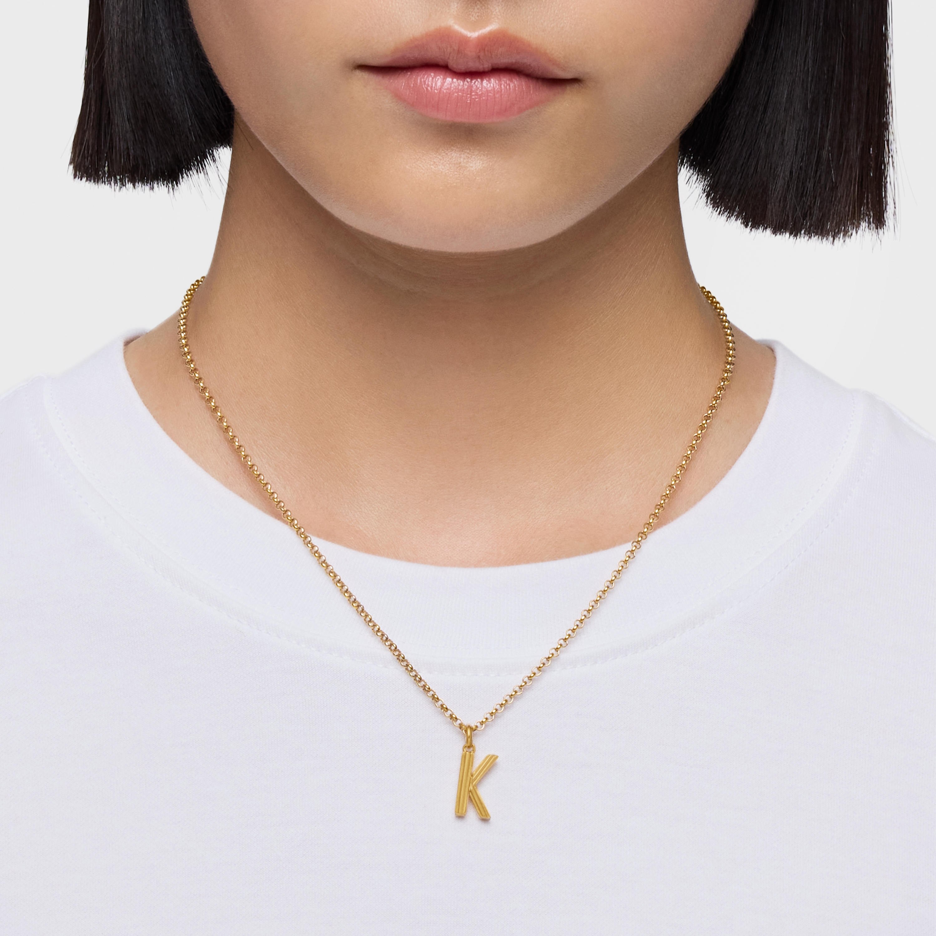 Medium 18K gold vermeil letter K Pendant TOUS Alphabet