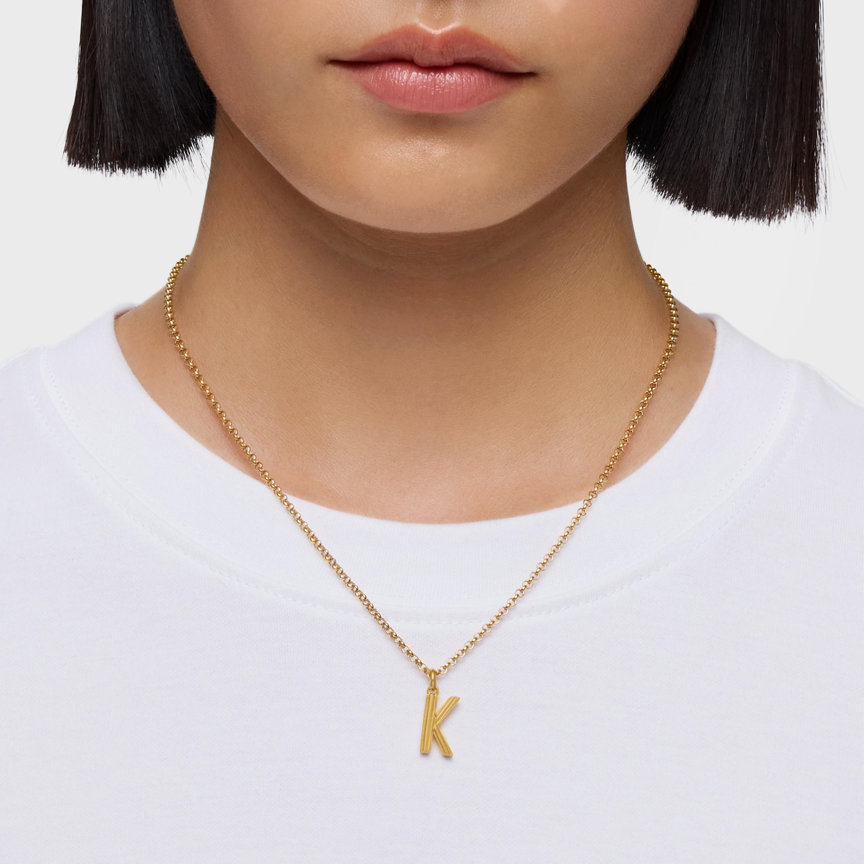Medium 18K gold vermeil letter K Pendant TOUS Alphabet