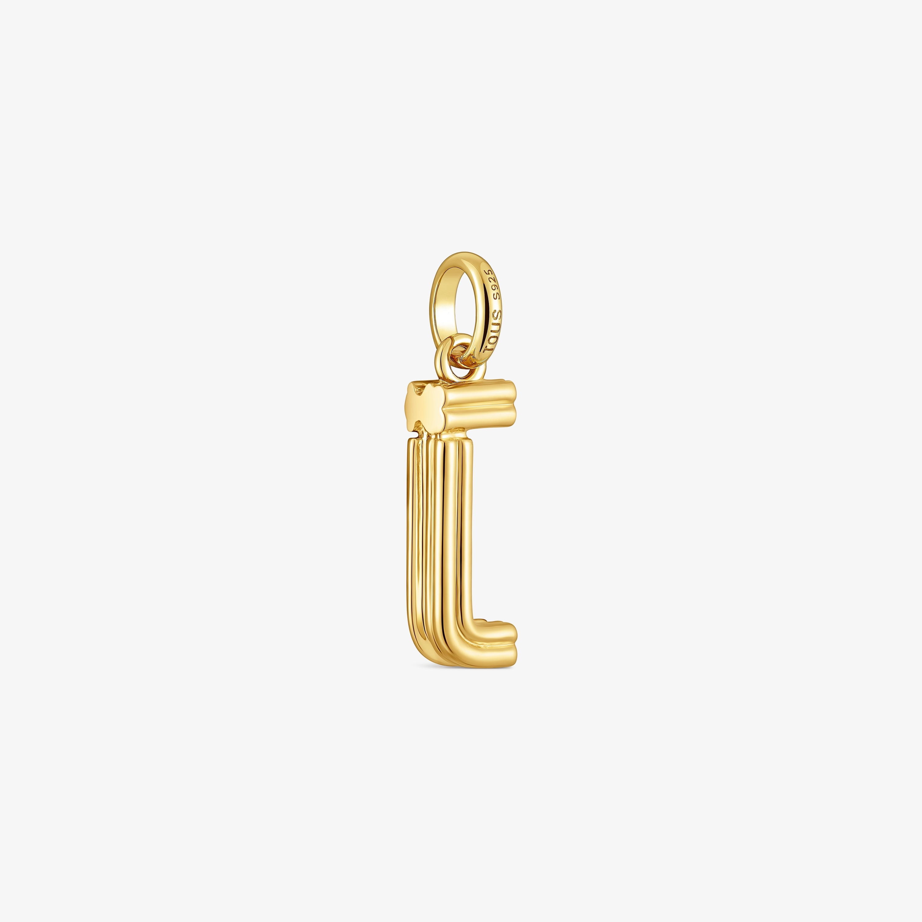 Medium 18K gold vermeil letter J Pendant TOUS Alphabet