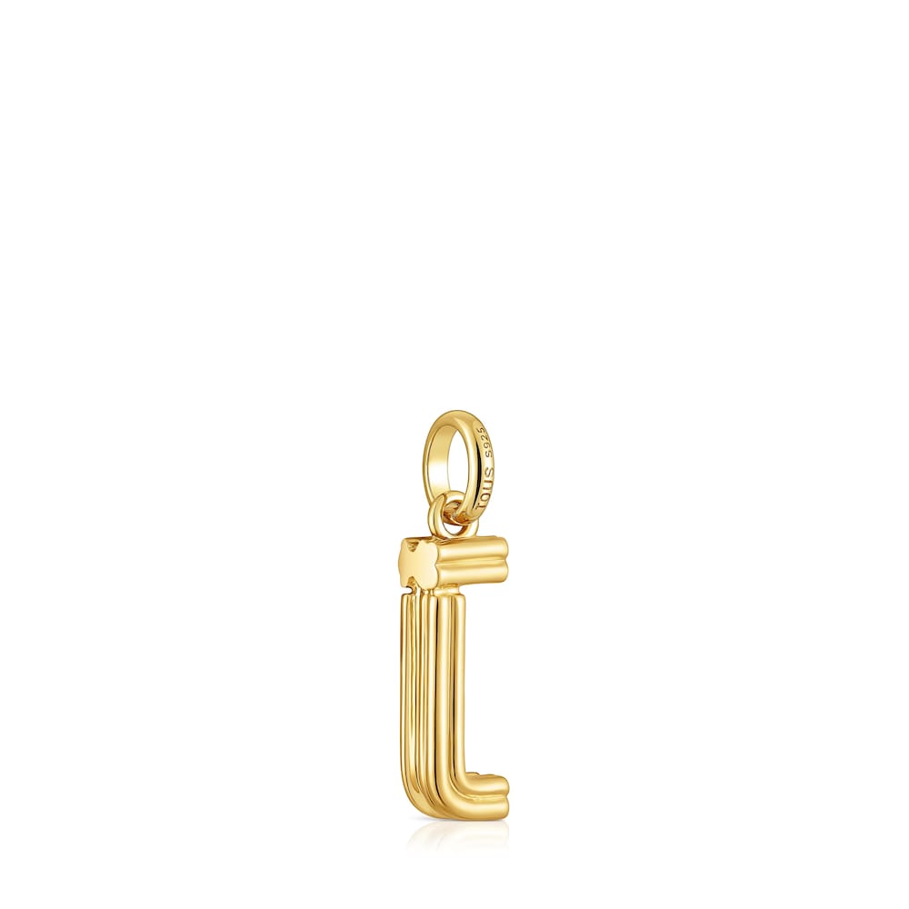 Colgante mediano letra J con baño de oro 18 kt sobre plata Alphabet Colgante mediano letra J con baño de oro 18 kt sobre plata Alphabet
