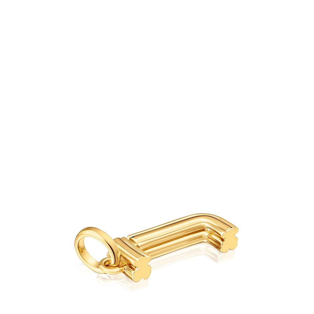 Colgante mediano letra J con baño de oro 18 kt sobre plata Alphabet Colgante mediano letra J con baño de oro 18 kt sobre plata Alphabet