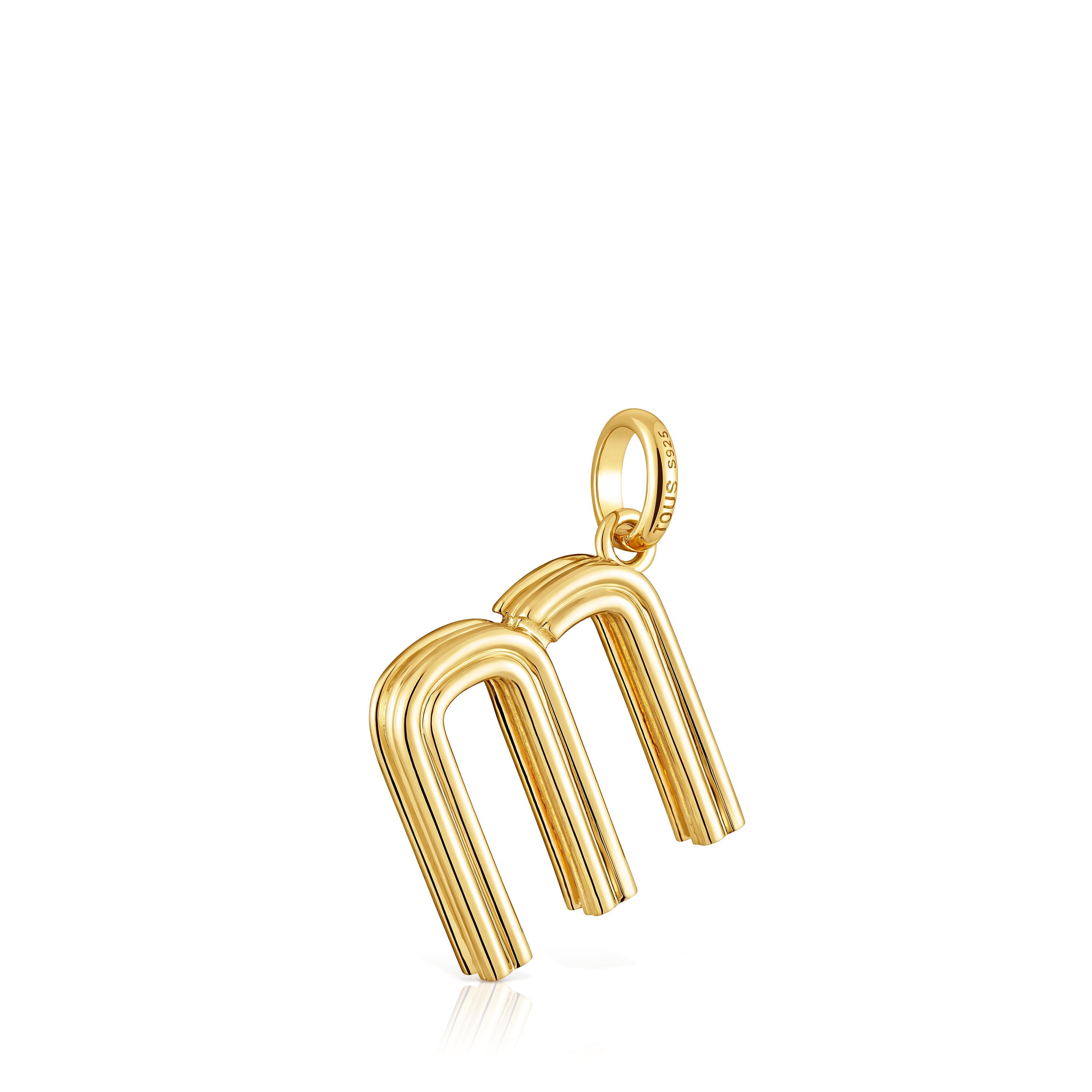 Medium 18kt gold plating over silver letter M Pendant TOUS