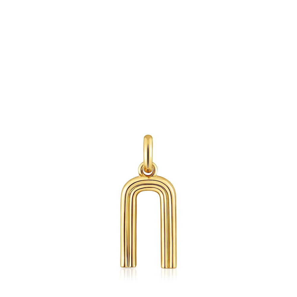 Medium 18kt gold plating over silver letter N Pendant TOUS Alphabet