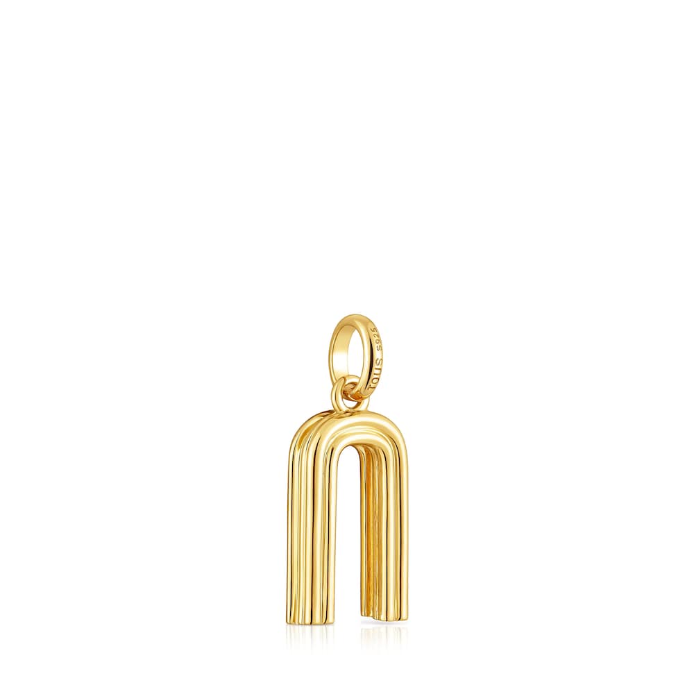 Medium 18kt gold plating over silver letter N Pendant TOUS Alphabet image number 2