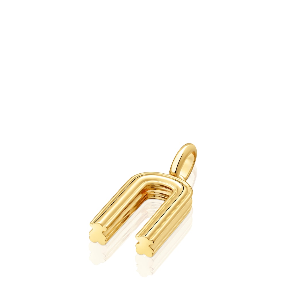 Medium 18kt gold plating over silver letter N Pendant TOUS Alphabet image number 3
