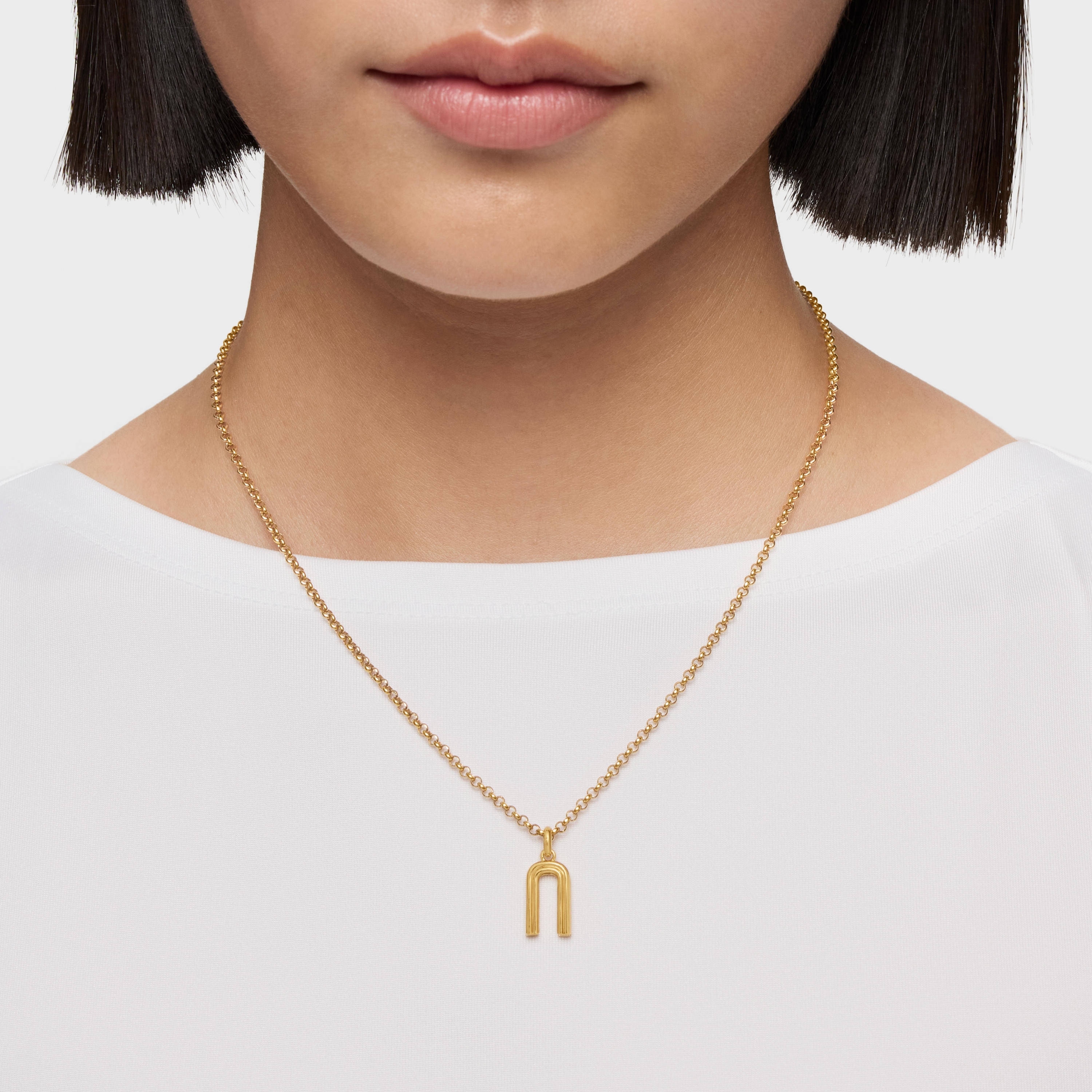 Medium 18kt gold plating over silver letter N Pendant TOUS Alphabet