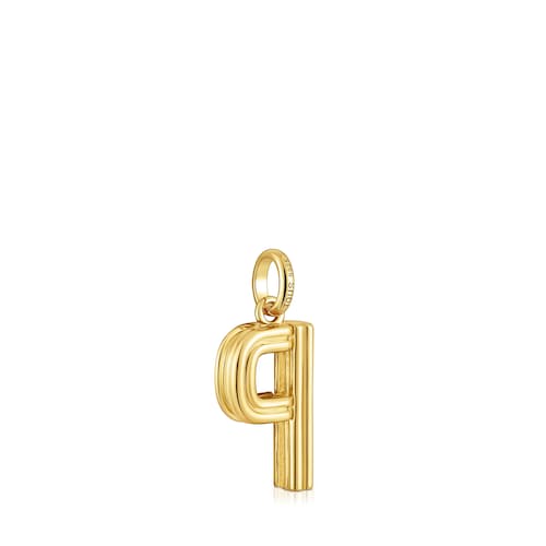 Colgante mediano letra P con baño de oro 18 kt sobre plata Alphabet