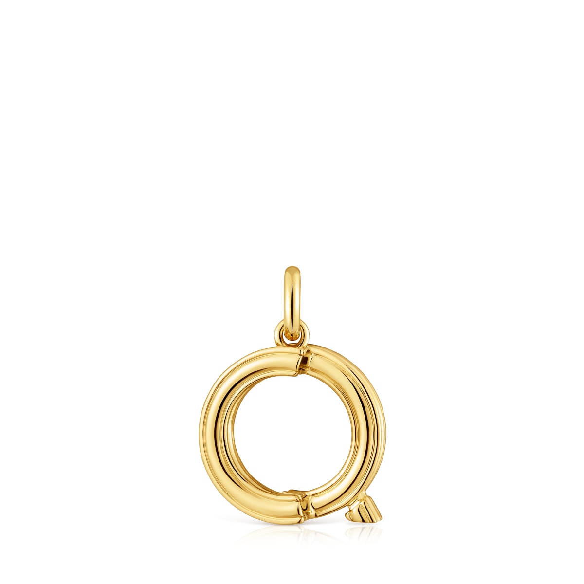 Colgante mediano letra Q con baño de oro 18 kt sobre plata Alphabet