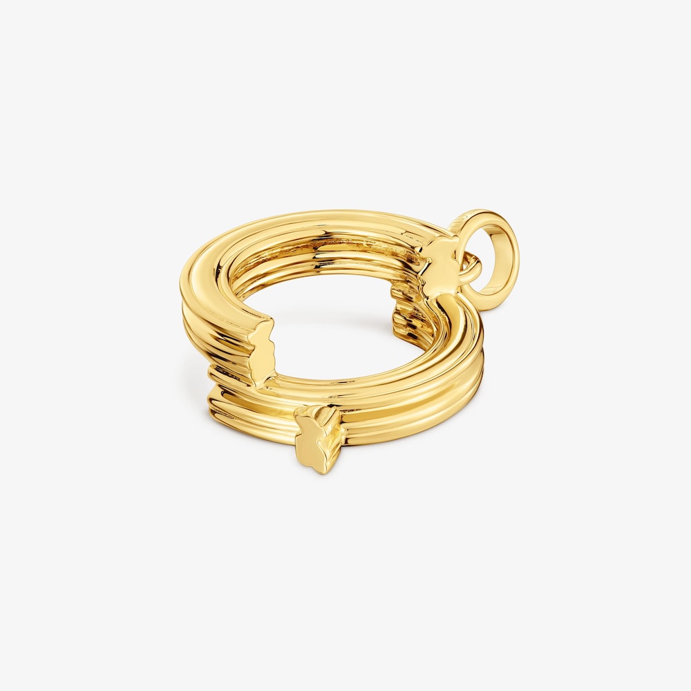 Pendentif lettre&nbsp;Q en argent plaqu&eacute; or 18&nbsp;ct moyen TOUS&nbsp;Alphabet