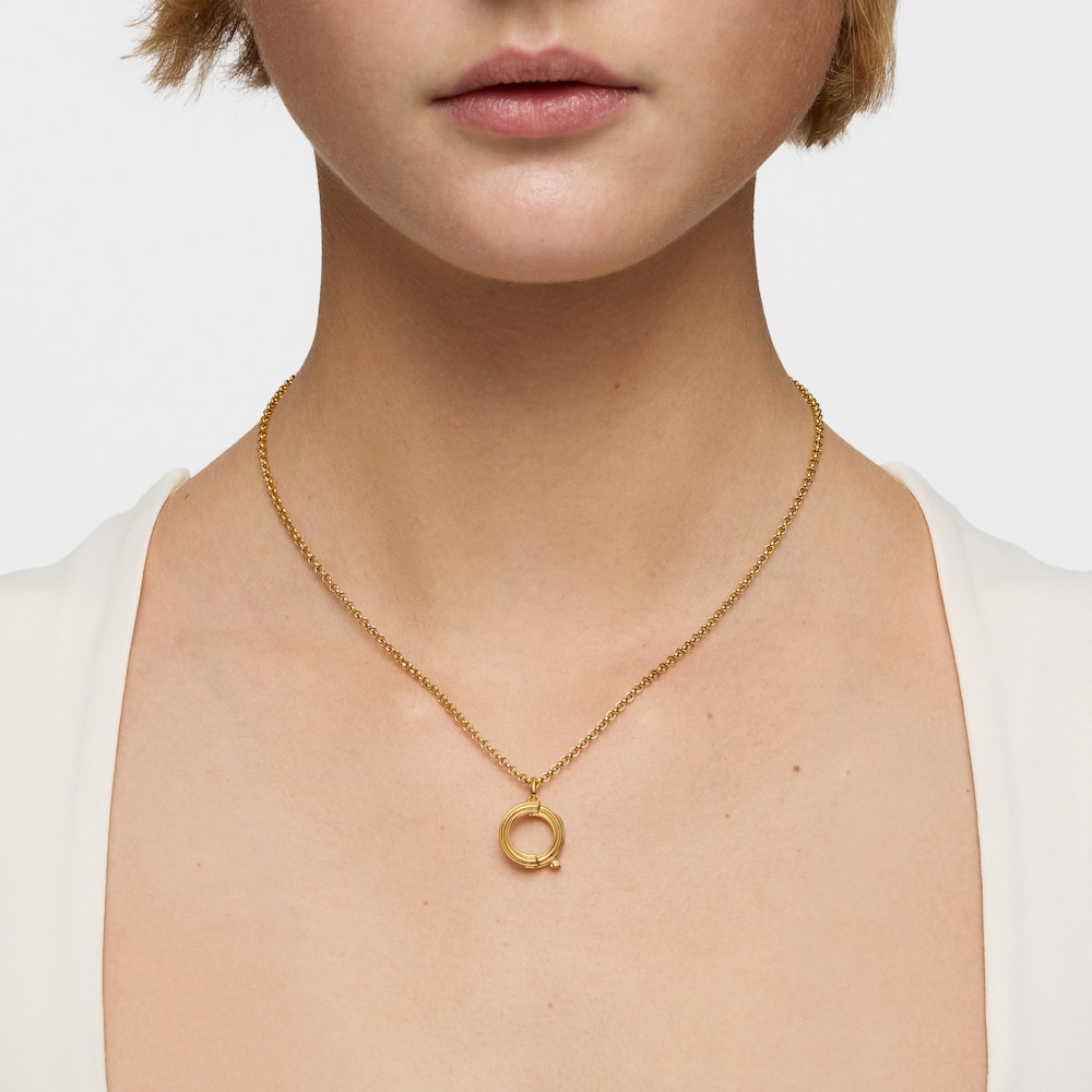 Pendentif lettre&nbsp;Q en argent plaqu&eacute; or 18&nbsp;ct moyen TOUS&nbsp;Alphabet