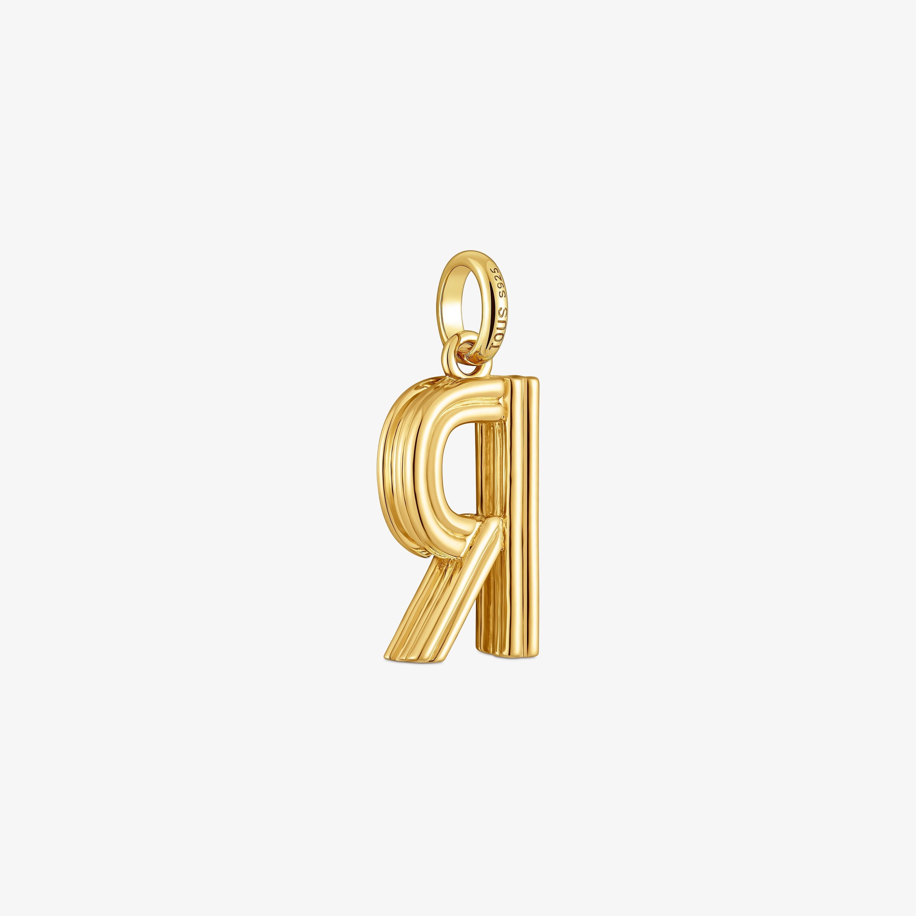 Medium 18K gold vermeil letter R Pendant TOUS Alphabet