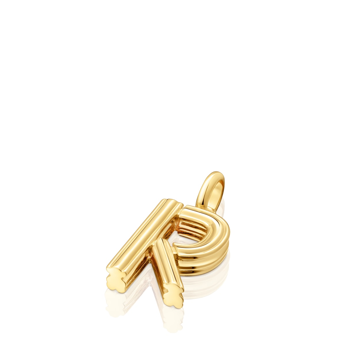 Colgante mediano letra R con baño de oro 18 kt sobre plata Alphabet