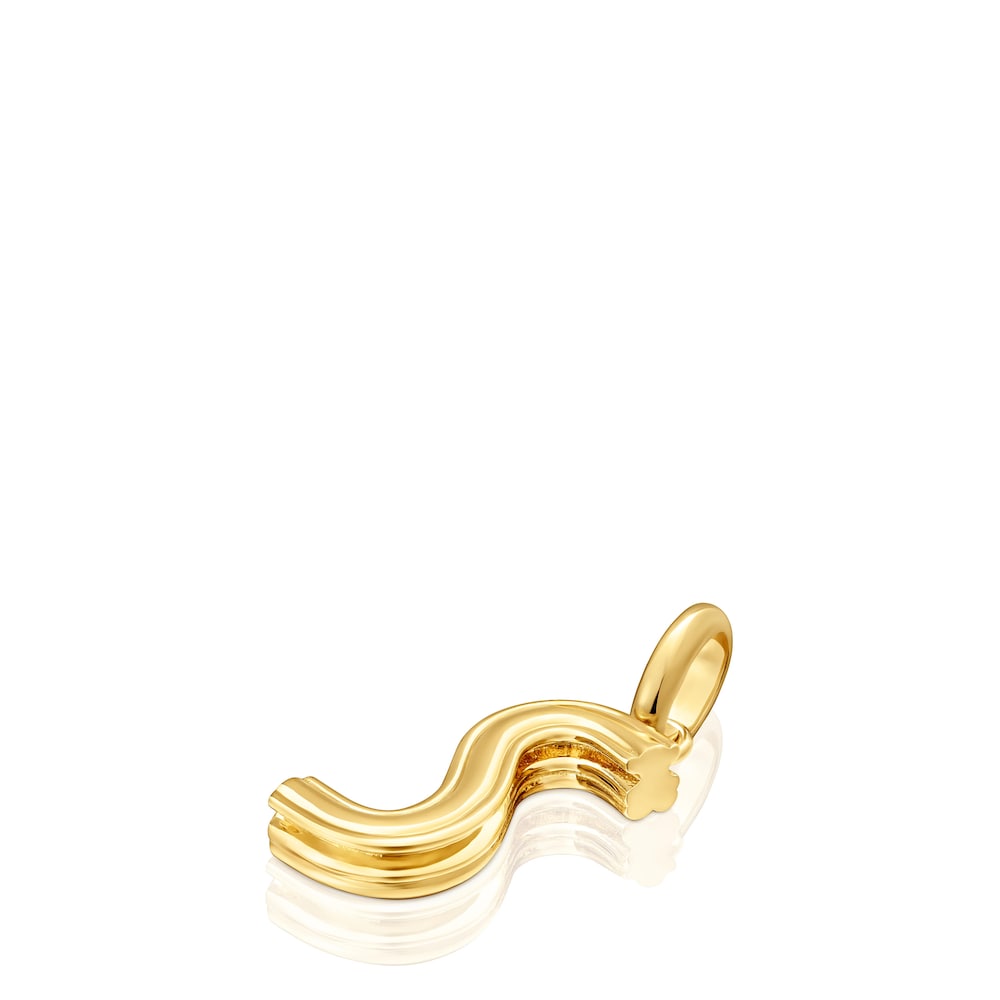 Colgante mediano letra S con baño de oro 18 kt sobre plata Alphabet image number 3
