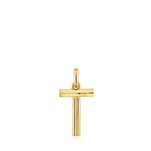 Medium 18kt gold plating over silver letter T Pendant TOUS Alphabet