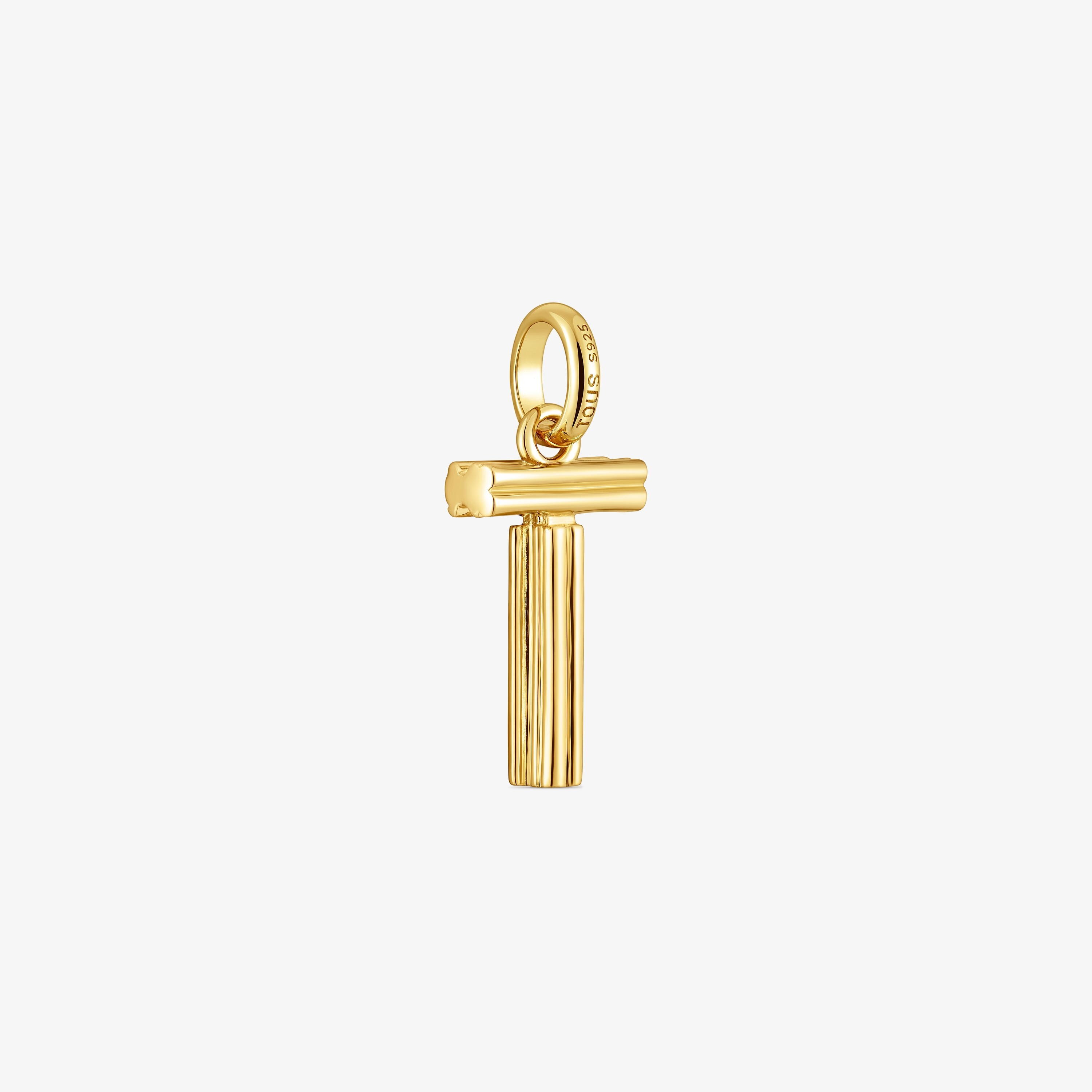 Medium 18K gold vermeil letter T Pendant TOUS Alphabet