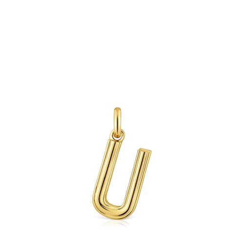 Medium 18kt gold plating over silver letter U Pendant TOUS Alphabet