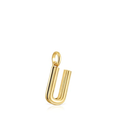 Medium 18kt gold plating over silver letter U Pendant TOUS Alphabet