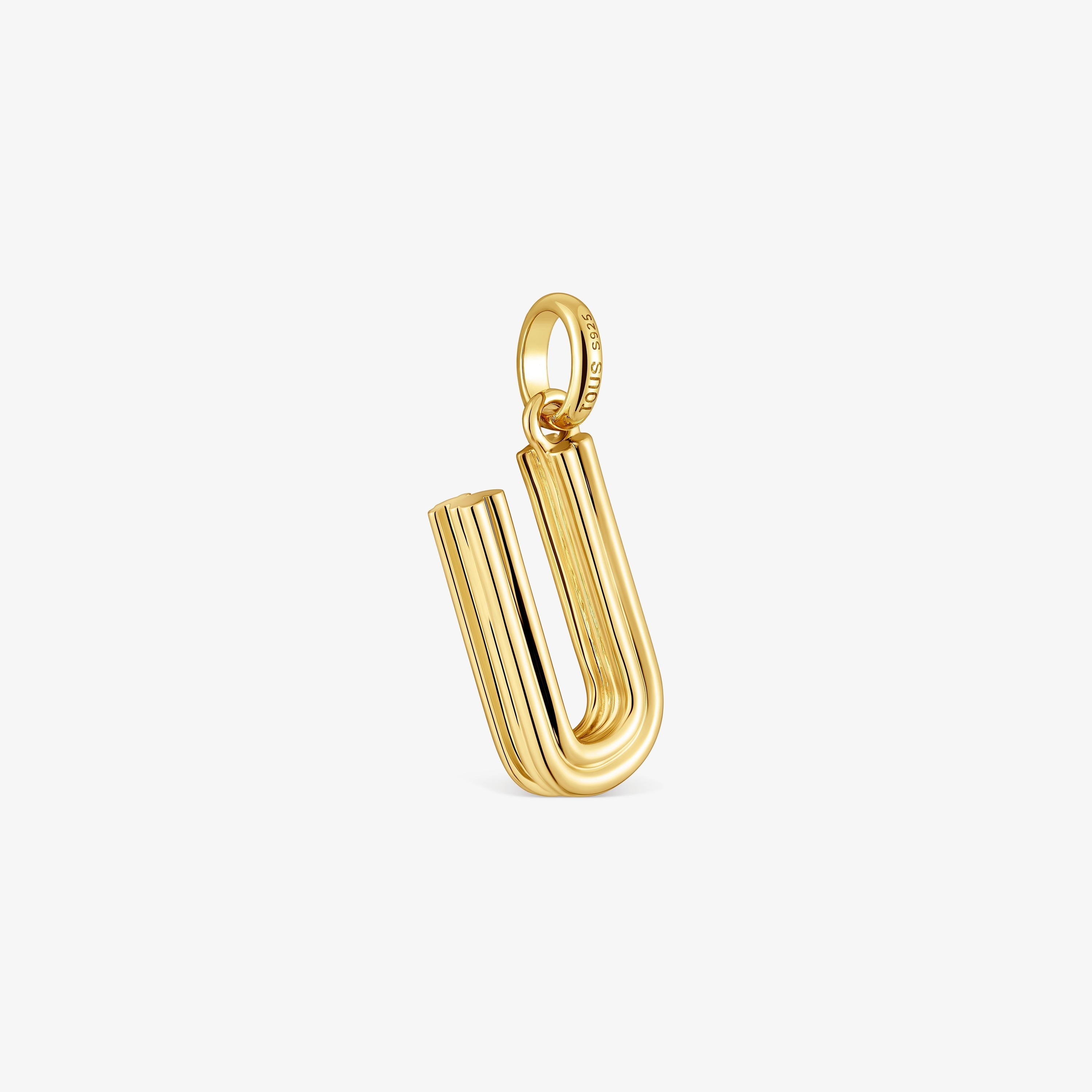 Medium 18K gold vermeil letter U Pendant TOUS Alphabet