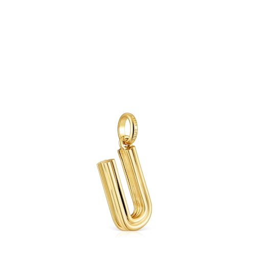 Medium 18kt gold plating over silver letter U Pendant TOUS Alphabet