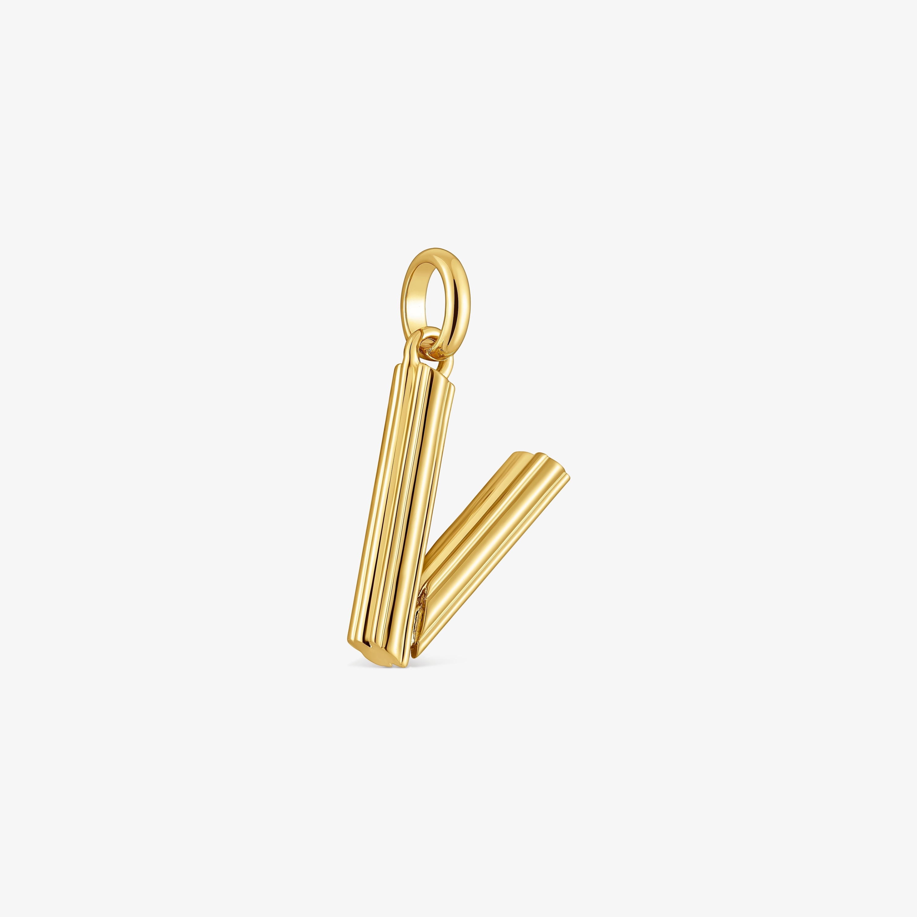 Medium 18K gold vermeil letter V Pendant TOUS Alphabet
