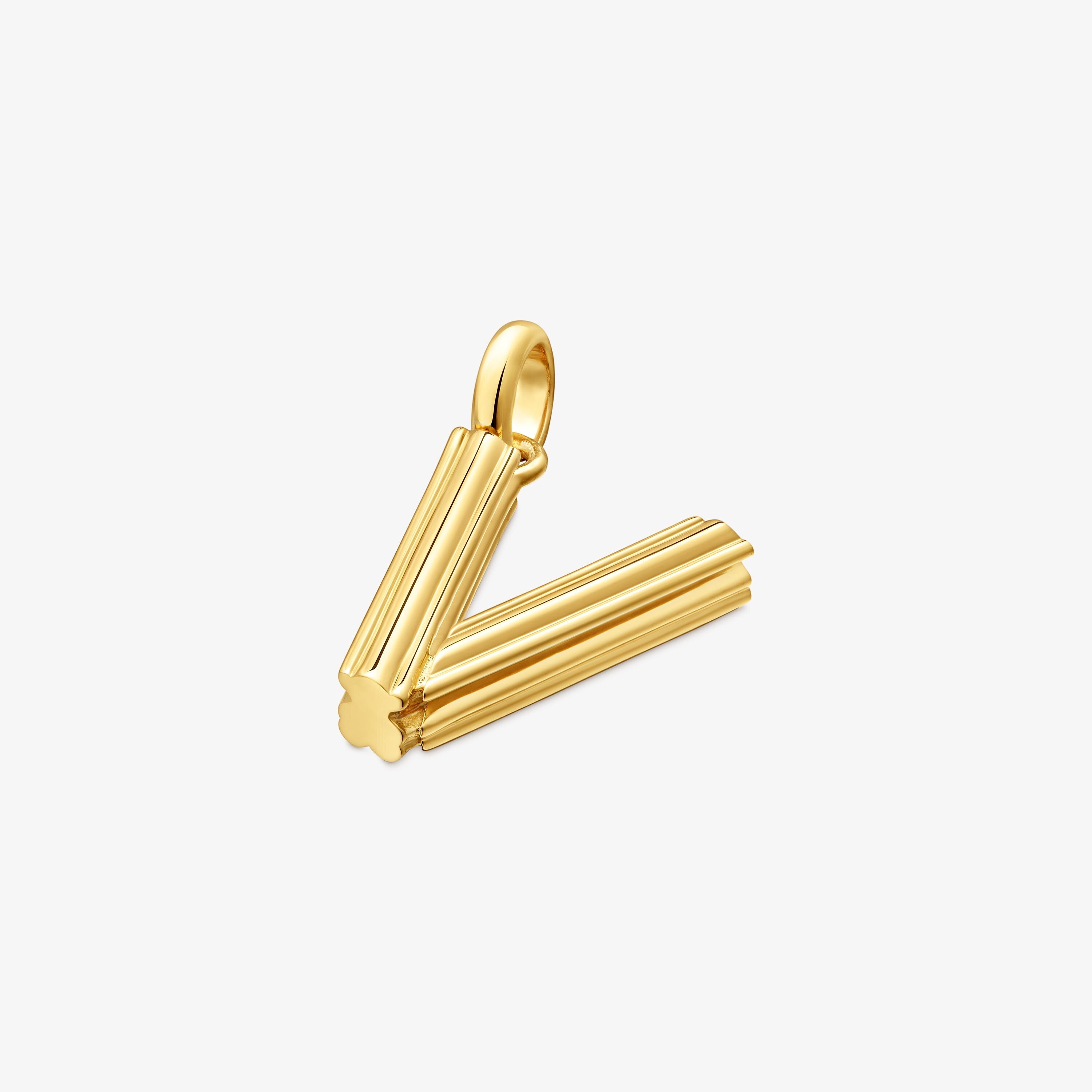 Medium 18K gold vermeil letter V Pendant TOUS Alphabet