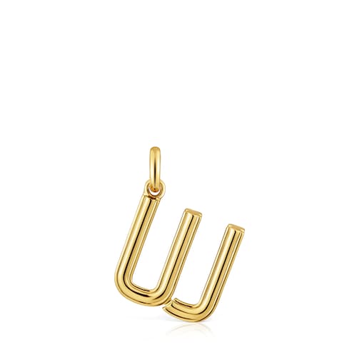 Średni wisiorek ze srebra pokrytego 18-karatowym złotem z literą W TOUS Alphabet