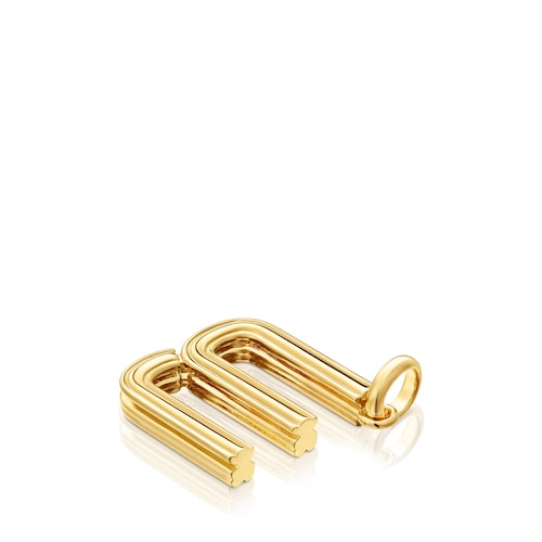 Średni wisiorek ze srebra pokrytego 18-karatowym złotem z literą W TOUS Alphabet