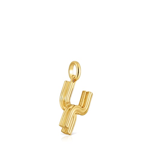 Medium 18kt gold plating over silver letter X Pendant TOUS Alphabet