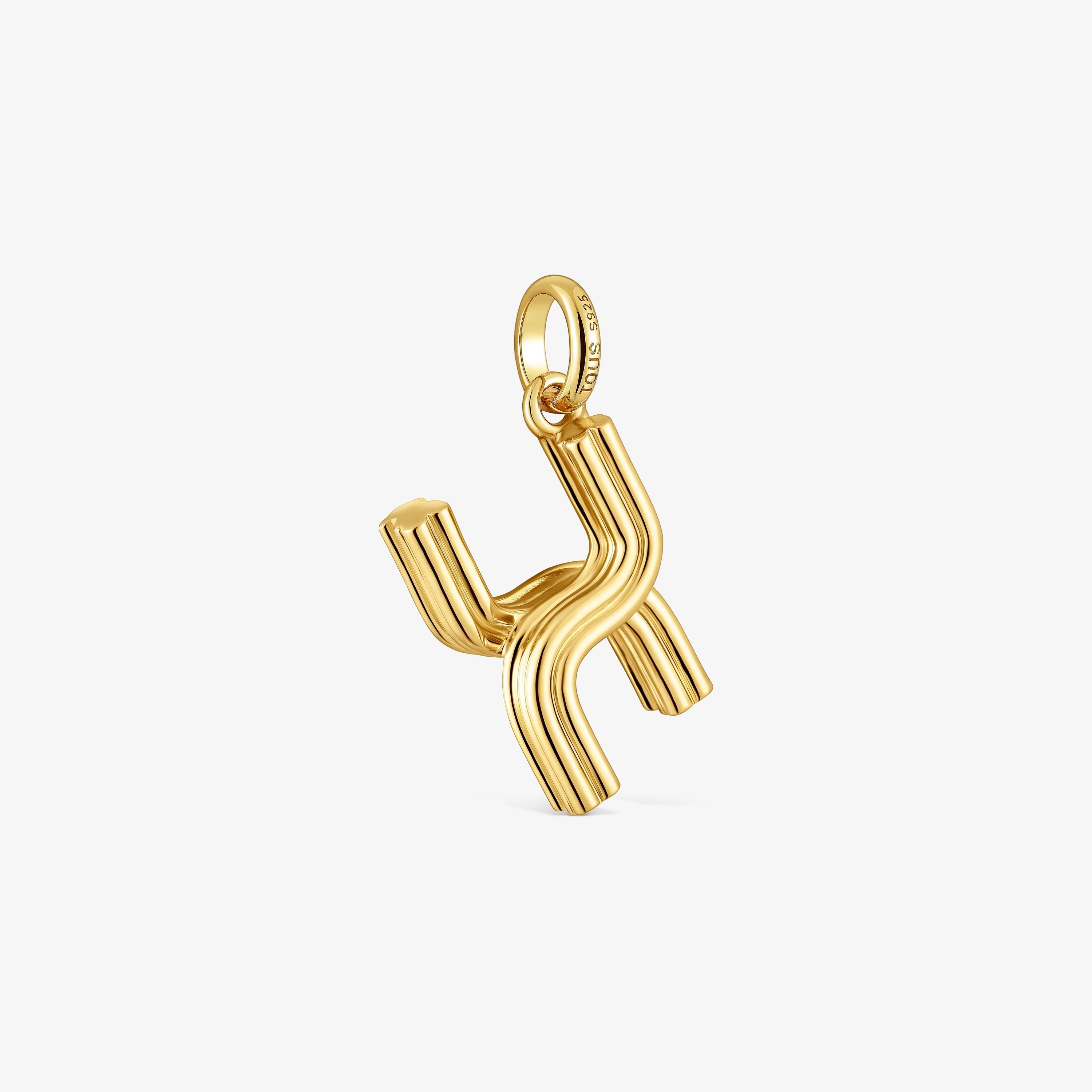 Medium 18K gold vermeil letter X Pendant TOUS Alphabet