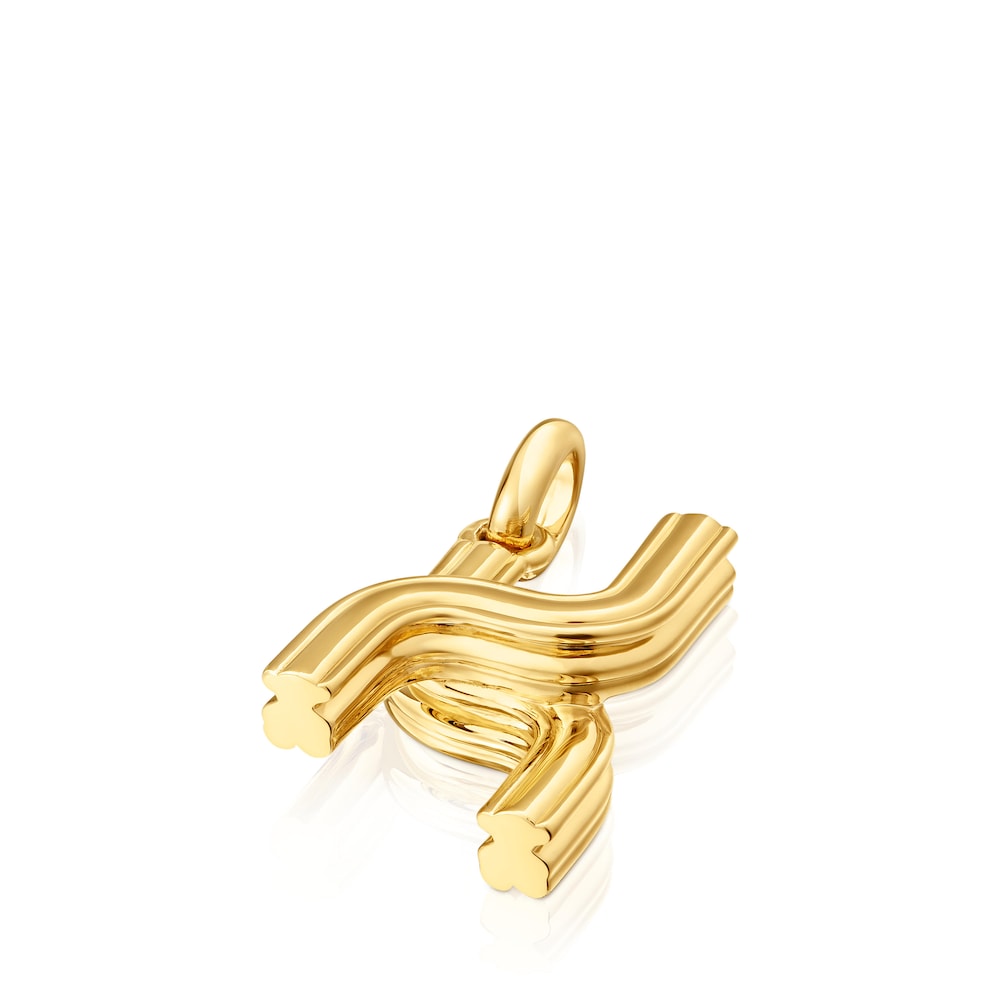 Colgante mediano letra X con baño de oro 18 kt sobre plata Alphabet Colgante mediano letra X con baño de oro 18 kt sobre plata Alphabet
