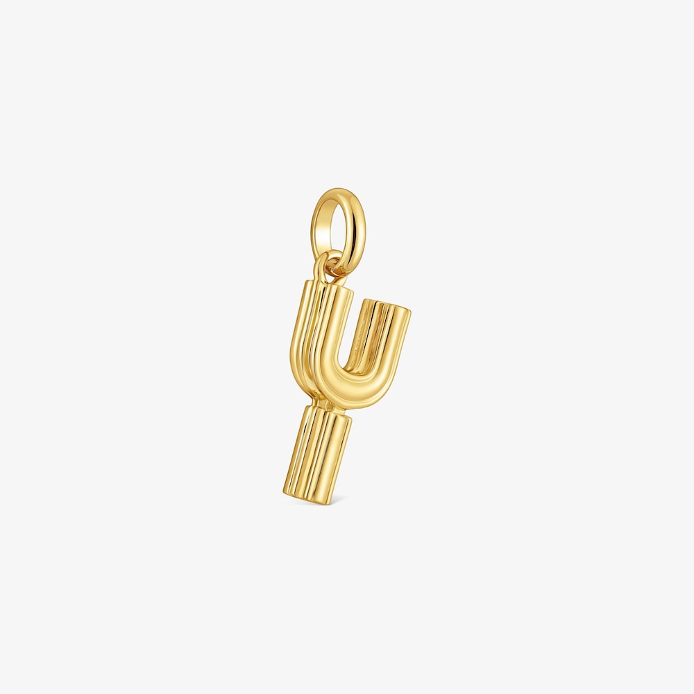 Středně velk&yacute; Př&iacute;věsek TOUS Alphabet s&nbsp;p&iacute;smenem Y ze stř&iacute;bra pozlacen&eacute;ho 18kar&aacute;tov&yacute;m zlatem