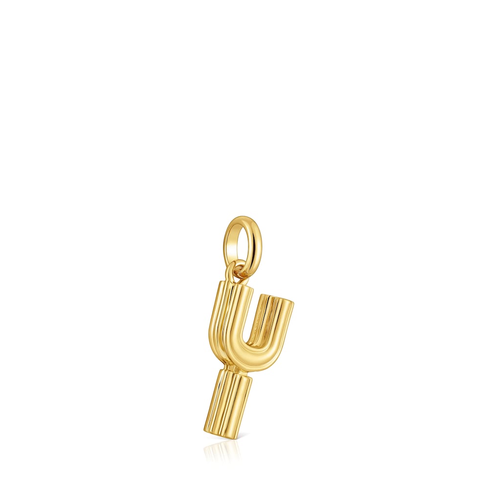 Medium 18kt gold plating over silver letter Y Pendant TOUS Alphabet image number 1